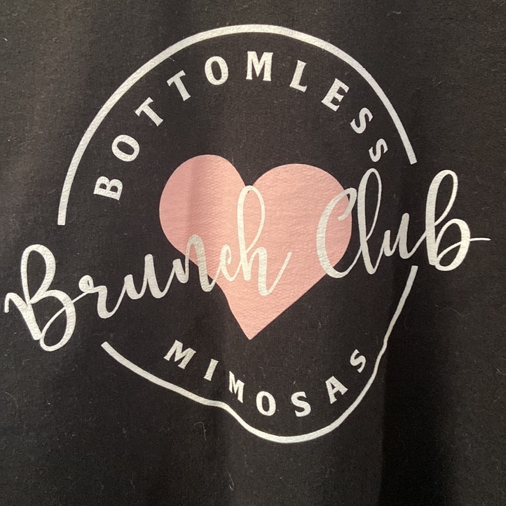 Sz S Troika Black Crewneck Cozy “Bottomless Mimosas Brunch Club” Sweatshirt - Picture 2 of 4